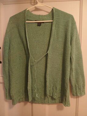 Cest City L Womens Green/Blue Sweater